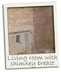 Living room with  chimney breast