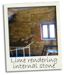 Lime rendering  internal stone